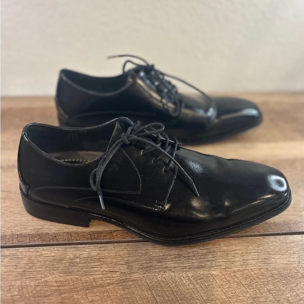 Stacy Adams Mens Black‎ Plain Toe Derby Dress Shoes 20144-001 Size 12M